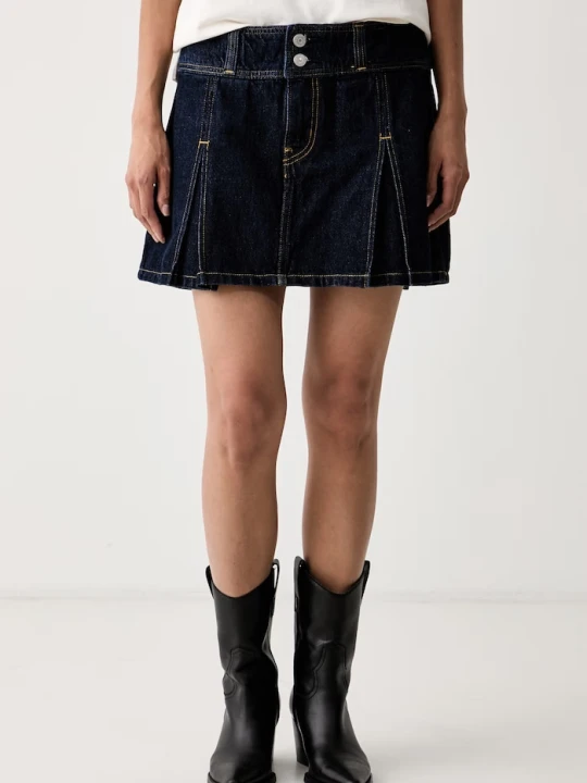 Zdjęcie produktu Levi's spódnica sztruksowa INVERTED PLEAT MINI granatowy
