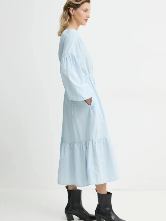 Zdjęcie produktu Levi's sukienka bawełniana JOLENE LS MAXI DRESS niebieski