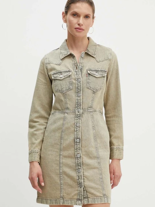 Zdjęcie produktu Levi's sukienka jeansowa beżowy