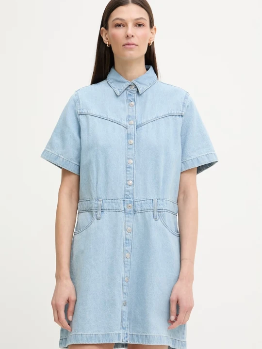 Zdjęcie produktu Levi's sukienka jeansowa SS LOGAN WESTERN niebieski