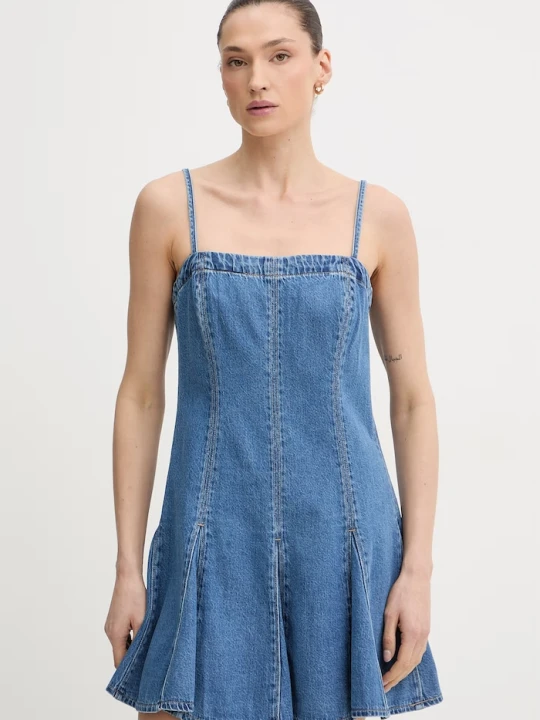 Zdjęcie produktu Levi's sukienka letnia jeansowa DENIM GODET niebieski