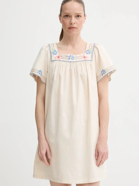 Zdjęcie produktu Levi's sukienka z domieszką lnu AMBRE BABYDOLL DRESS beżowy