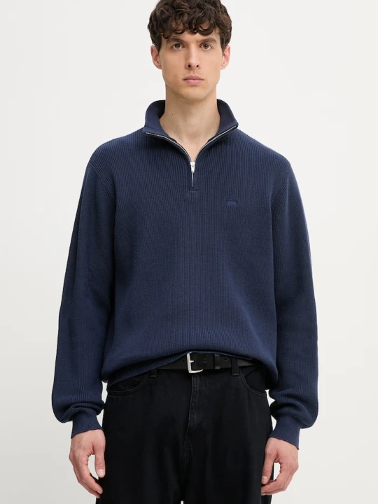 Zdjęcie produktu Levi's sweter męski z dodatkiem wełny LIGHTWEIGHT HM QUARTER ZIP niebieski
