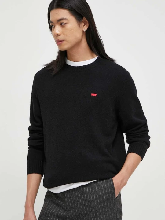 Zdjęcie produktu Levi's sweter męski z wełną czarny