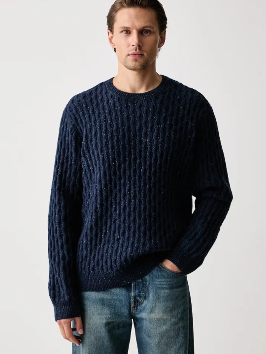 Zdjęcie produktu Levi's sweter męski z wełną PRESIDIO granatowy