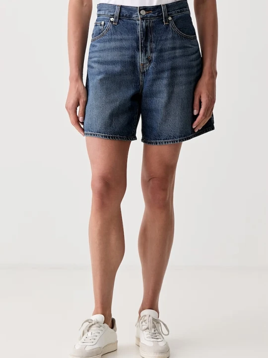 Zdjęcie produktu Levi's szorty damskie jeansowe HIGH BAGGY SHORT ACHIEVE EVERYTHING granatowy
