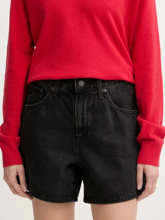 Zdjęcie produktu Levi's szorty damskie jeansowe CINCH MID-THIGH czarny