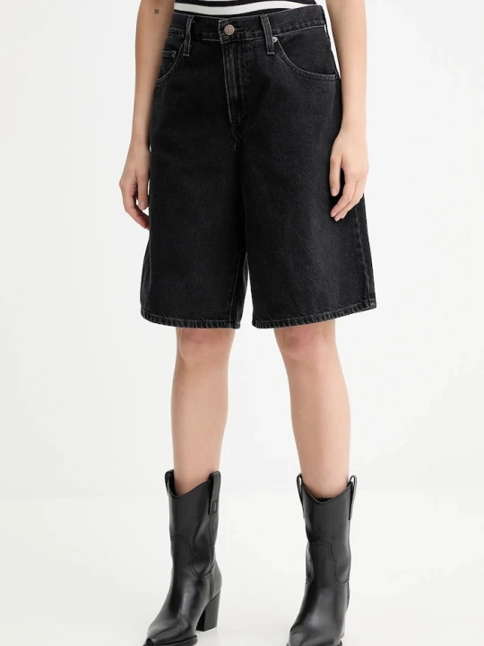 Zdjęcie produktu Levi's szorty damskie jeansowe BAGGY DAD czarny