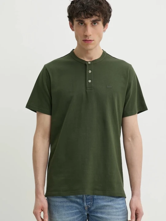 Zdjęcie produktu Levi's t-shirt bawełniany SS HM HENLEY zielony