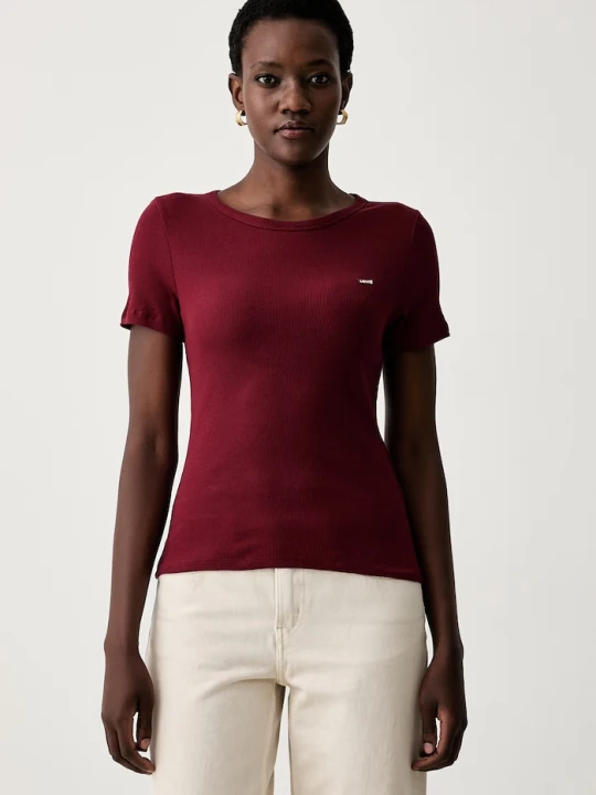 Zdjęcie produktu Levi's T-shirt damski bawełniany z elastanem HAYES czerwony