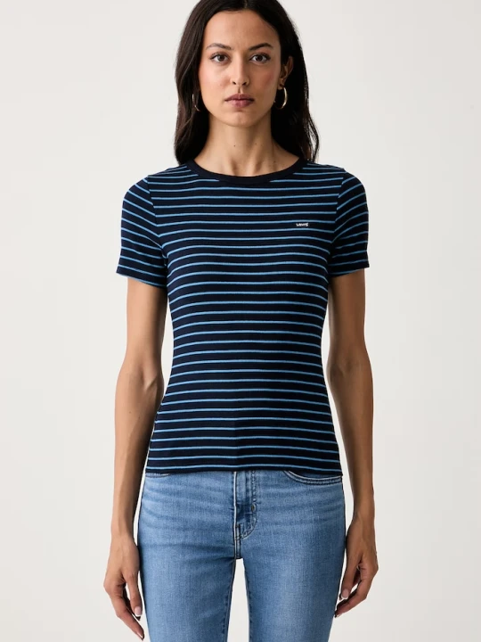 Zdjęcie produktu Levi's T-shirt damski bawełniany z elastanem HAYES granatowy