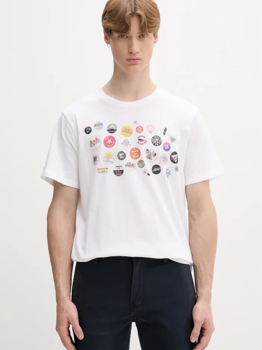 Zdjęcie produktu Levi's T-shirt oversize męski bawełniany COMMUNITY TEE x PRIDE biały