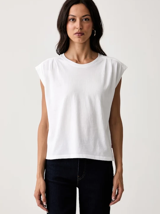 Zdjęcie produktu Levi's top damski bawełniany PLEATED MUSCLE TANK biały