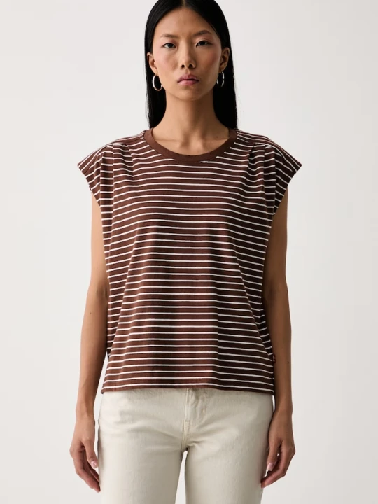 Zdjęcie produktu Levi's top damski bawełniany PLEATED MUSCLE TANK brązowy