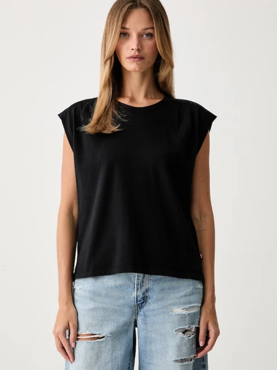 Zdjęcie produktu Levi's top damski bawełniany PLEATED MUSCLE TANK czarny