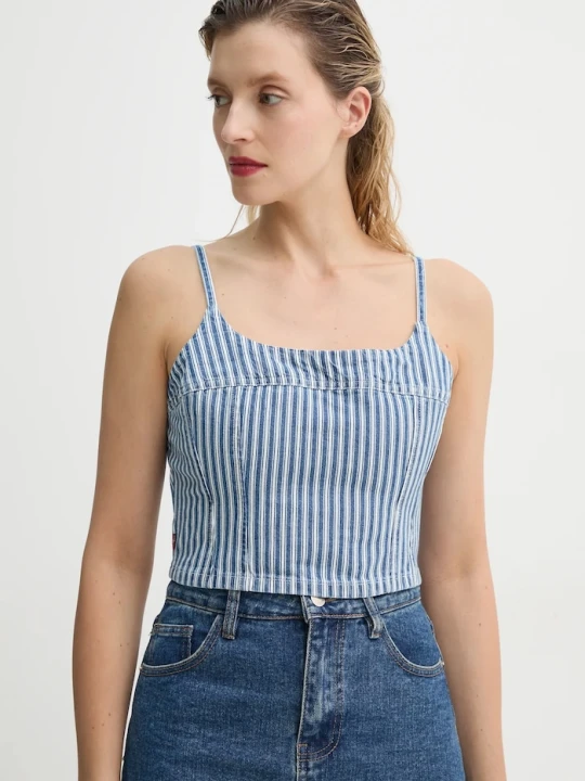 Zdjęcie produktu Levi's top jeansowy JADINE DENIM CAMI TANK beżowy