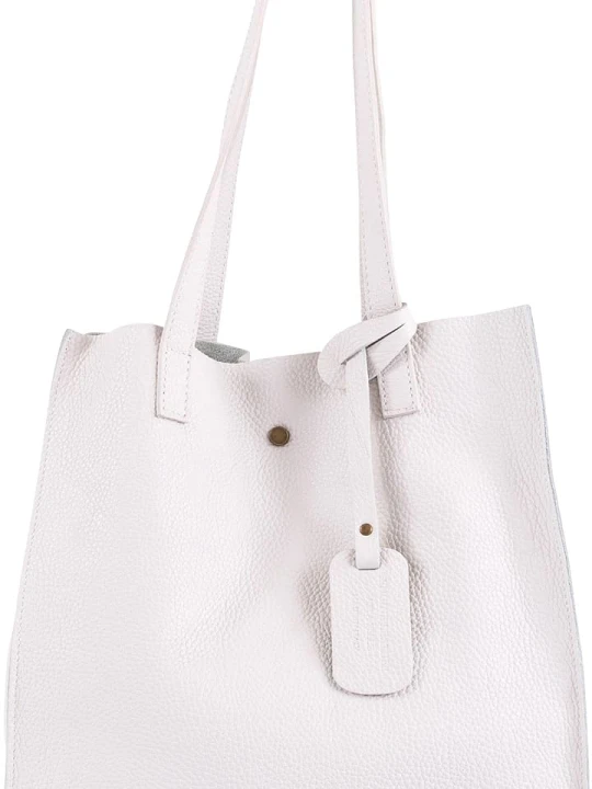 Zdjęcie produktu Lia Biassoni Skórzana torebka "Busento" w kolorze białym - 34 x 28 x 12 cm rozmiar: onesize