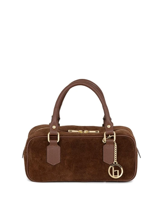 Zdjęcie produktu Lia Biassoni Skórzana torebka "Suede" w kolorze brązowym - 27 x 14 x 12 cm rozmiar: onesize