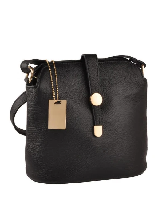 Zdjęcie produktu Lia Biassoni Skórzana torebka w kolorze czarnym - 22 x 26 x 12 cm rozmiar: onesize