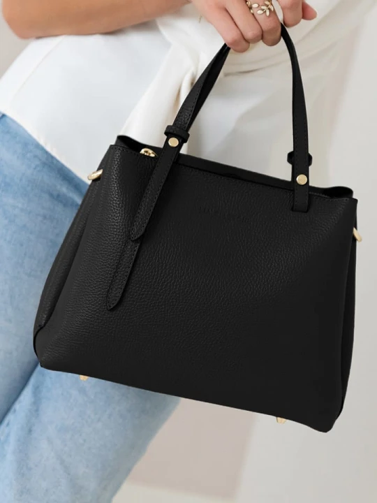 Zdjęcie produktu Lia Biassoni Skórzana torebka w kolorze czarnym - 28 x 21 x 15 cm rozmiar: onesize
