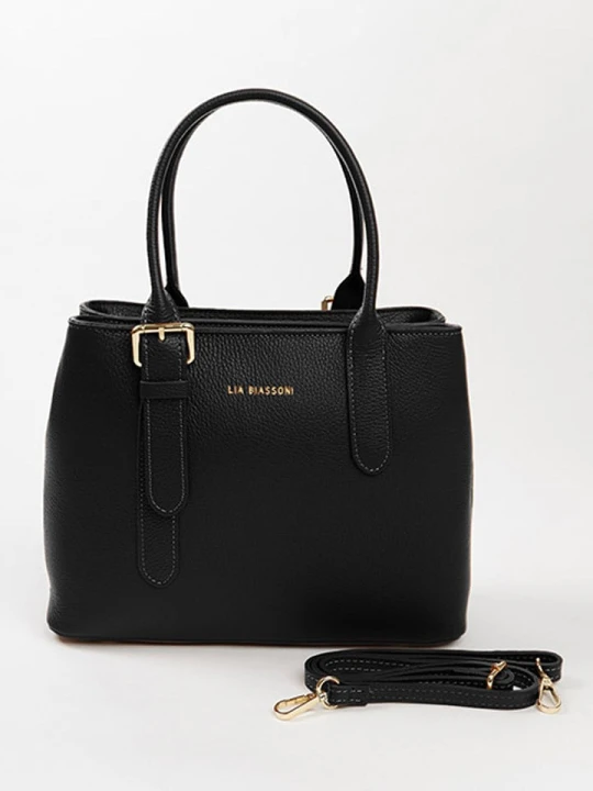 Zdjęcie produktu Lia Biassoni Skórzana torebka w kolorze czarnym - 33 x 25 x 11 cm rozmiar: onesize
