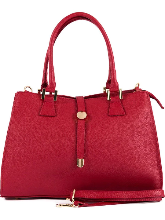 Zdjęcie produktu Lia Biassoni Skórzana torebka w kolorze czerwonym - 35 x 25 x 11 cm rozmiar: onesize