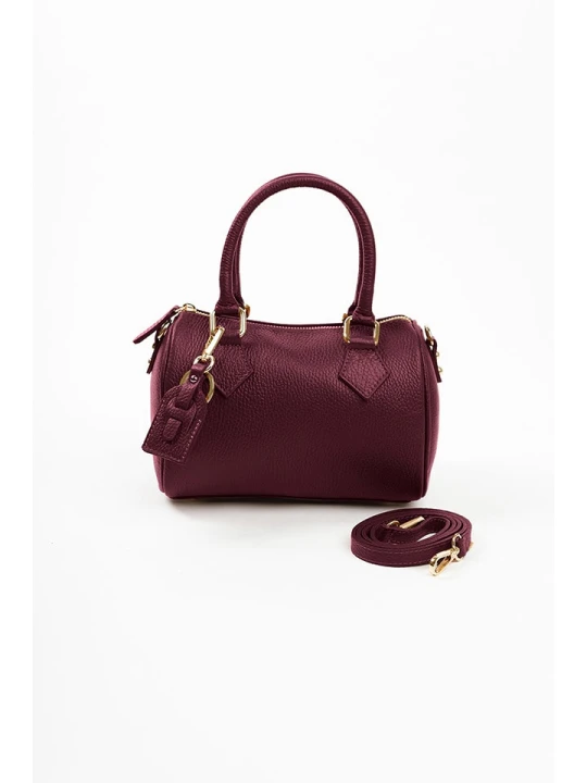 Zdjęcie produktu Lia Biassoni Skórzana torebka w kolorze fioletowym - 22 x 17 x 13 cm rozmiar: onesize