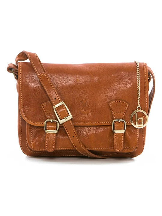 Zdjęcie produktu Lia Biassoni Skórzana torebka w kolorze jasnobrązowym - 26 x 19 x 12 cm rozmiar: onesize