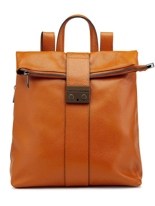Zdjęcie produktu Lia Biassoni Skórzany plecak w kolorze jasnobrązowym - 34 x 41 x 12 cm rozmiar: onesize