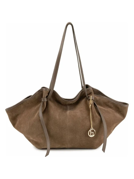 Zdjęcie produktu Lia Biassoni Skórzany shopper bag "Formone" w kolorze szarobrązowym - 60 x 33 x 15 cm rozmiar: onesize