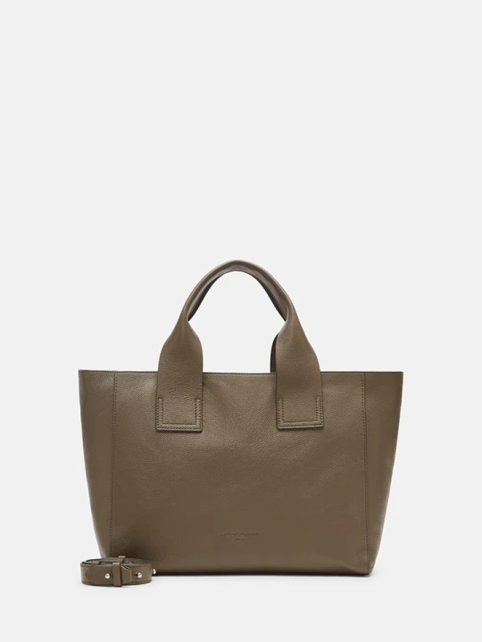 Zdjęcie produktu Liebeskind Berlin Skórzana torebka "Sienna" w kolorze khaki - 35 x 27 x 13 cm rozmiar: onesize