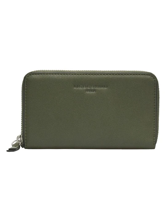 Zdjęcie produktu Liebeskind Berlin Skórzany portfel "Frieda" w kolorze khaki - 16 x 9 x 2 cm rozmiar: onesize
