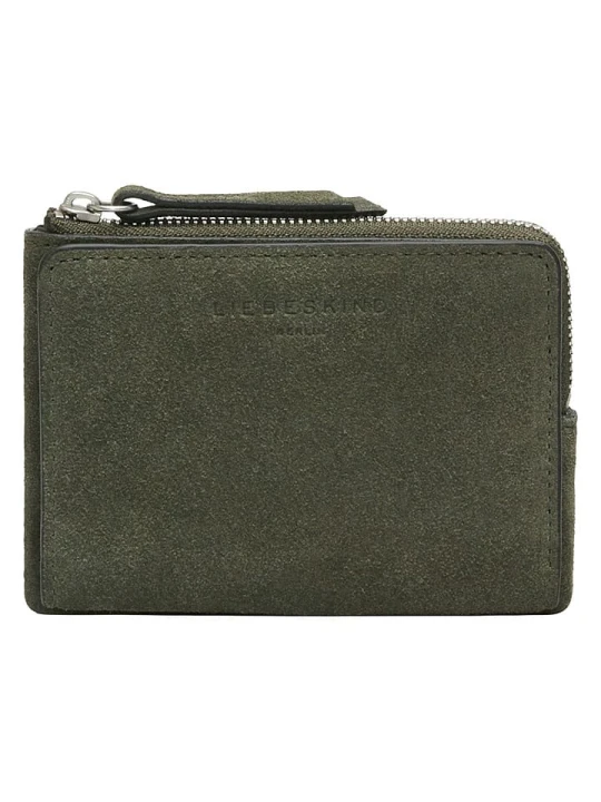 Zdjęcie produktu Liebeskind Berlin Skórzany portfel "Smilla" w kolorze khaki - 13 x 9 x 1 cm rozmiar: onesize
