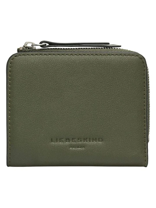 Zdjęcie produktu Liebeskind Berlin Skórzany portfel "Tina" w kolorze khaki - 11 x 9 x 2 cm rozmiar: onesize