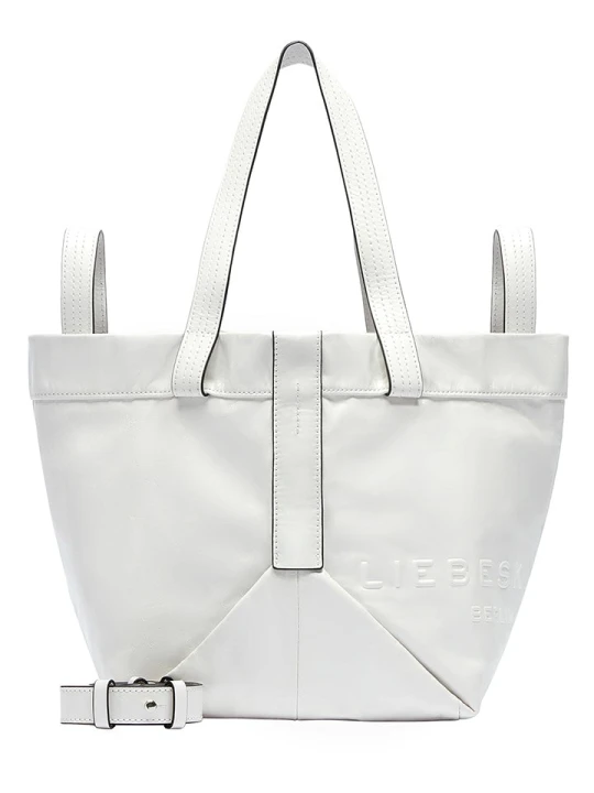 Zdjęcie produktu Liebeskind Berlin Skórzany shopper bag w kolorze białym - 47 x 34 x 18 cm rozmiar: onesize