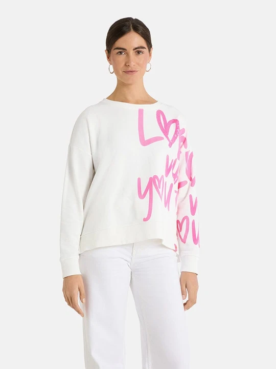 Zdjęcie produktu LIEBLINGSSTÜCK Bluza "Skip" w kolorze biało-jasnoróżowym rozmiar: S