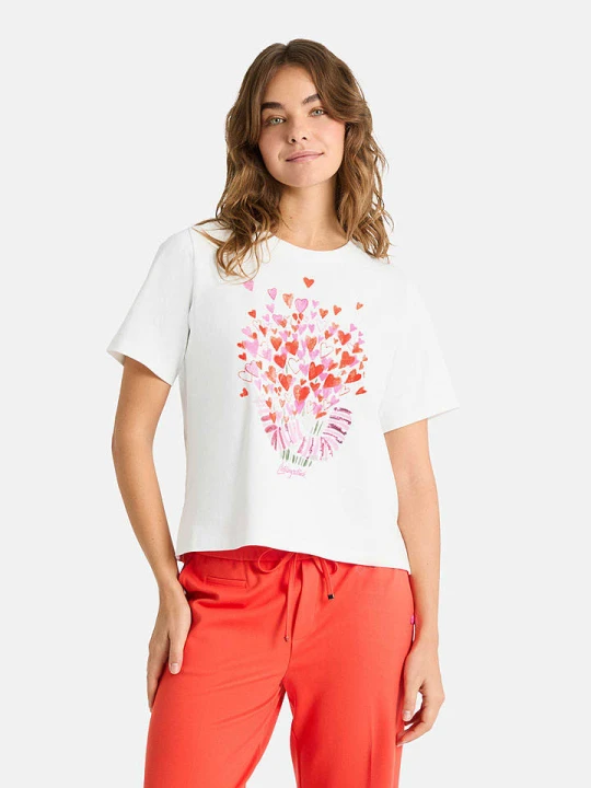 Zdjęcie produktu LIEBLINGSSTÜCK Koszulka "Carmina" w kolorze biało-czerwonym rozmiar: 4XL