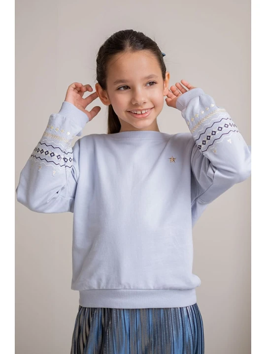 Zdjęcie produktu Like Flo Bluza "Donna" w kolorze błękitnym rozmiar: 158/164