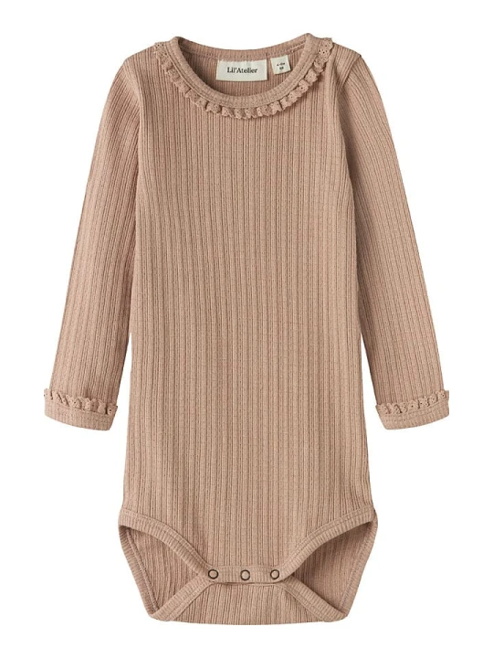 Zdjęcie produktu Lil Atelier Body "Babette" w kolorze jasnobrązowym rozmiar: 68 Lil' Atelier