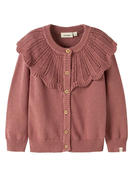 Zdjęcie produktu Lil Atelier Kardigan "Noda" w kolorze szaroróżowym rozmiar: 104 Lil' Atelier