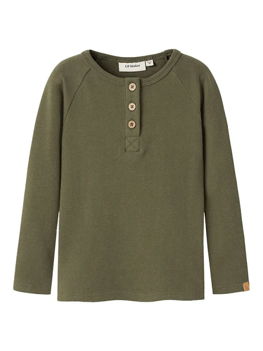Zdjęcie produktu Lil Atelier Koszulka "Luno" w kolorze khaki rozmiar: 104 Lil' Atelier
