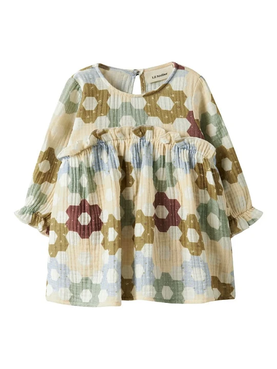 Zdjęcie produktu Lil Atelier Sukienka-body "Talia" w kolorze beżowym ze wzorem rozmiar: 68 Lil' Atelier