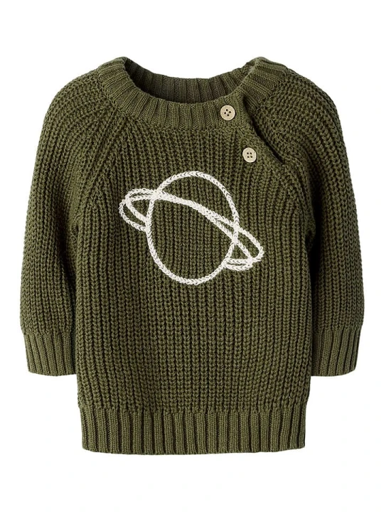Zdjęcie produktu Lil Atelier Sweter "Emlen" w kolorze khaki rozmiar: 80 Lil' Atelier