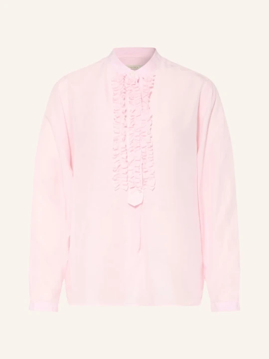 Zdjęcie produktu Lilienfels Jedwabna Bluzka Koszulowa Z Falbankami rosa RÓŻOWY