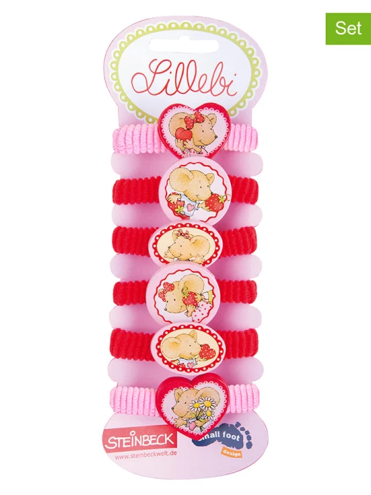 Zdjęcie produktu Lillebi Gumki (18 szt.) "Lillebi" w kolorze różowym do włosów rozmiar: onesize
