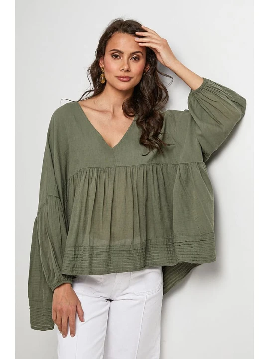 Zdjęcie produktu Lin Passion Bluzka w kolorze khaki rozmiar: 38/40