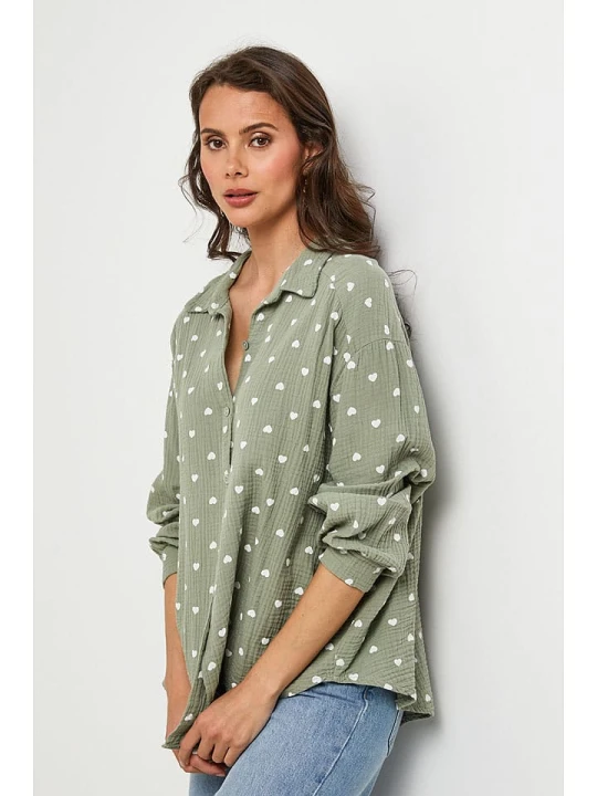 Zdjęcie produktu Lin Passion Koszula w kolorze khaki rozmiar: 40 / 42