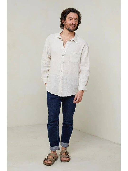 Zdjęcie produktu Lin Passion Koszula w kolorze kremowym rozmiar: M/L
