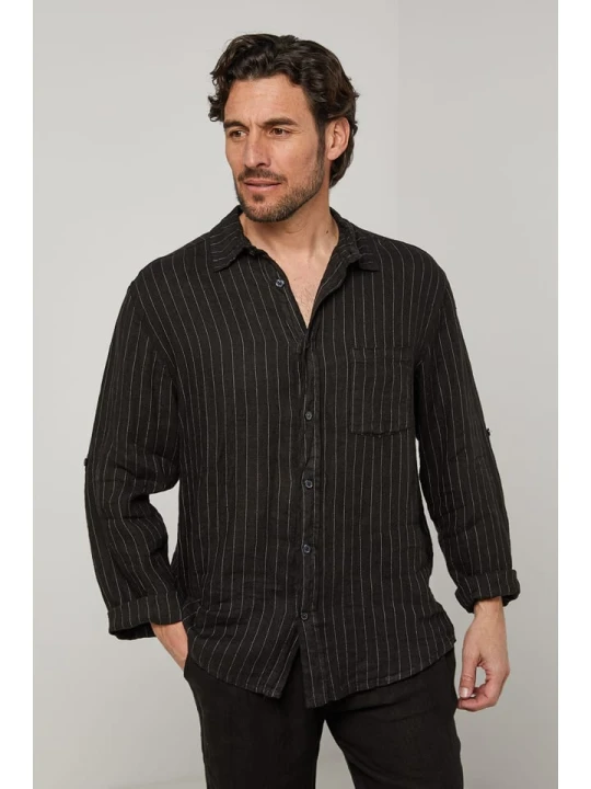 Zdjęcie produktu Lin Passion Lniana koszula w kolorze czarnym rozmiar: M / L