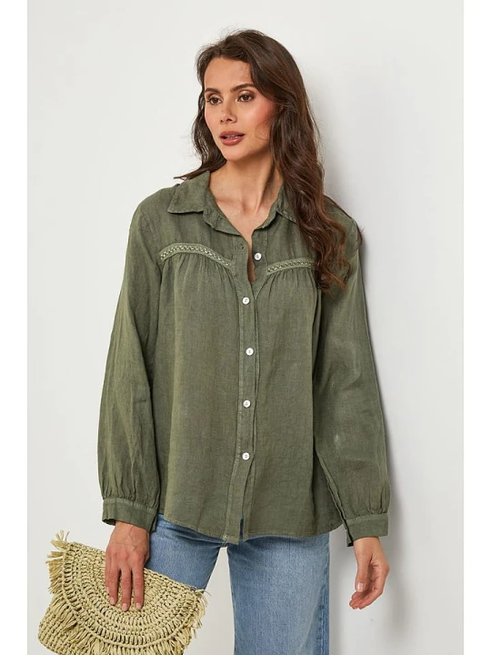 Zdjęcie produktu Lin Passion Lniana koszula w kolorze khaki rozmiar: 36/38